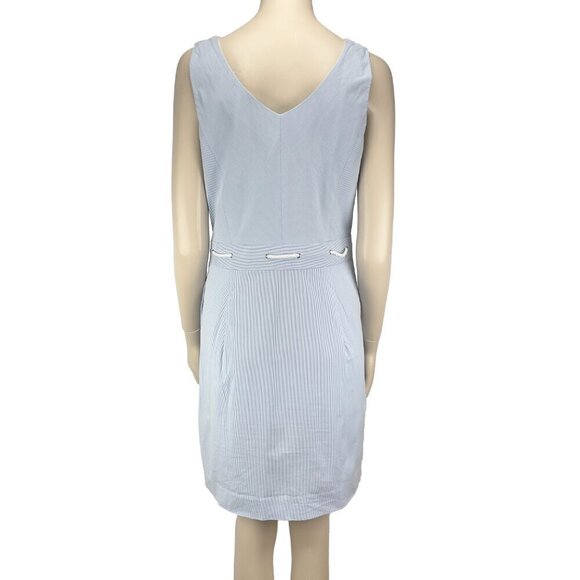 TOMMY HILFIGER Preppy Coastal Blue & White Stripes Sleeveless Mini Dress Size 8 - Picture 3 of 12